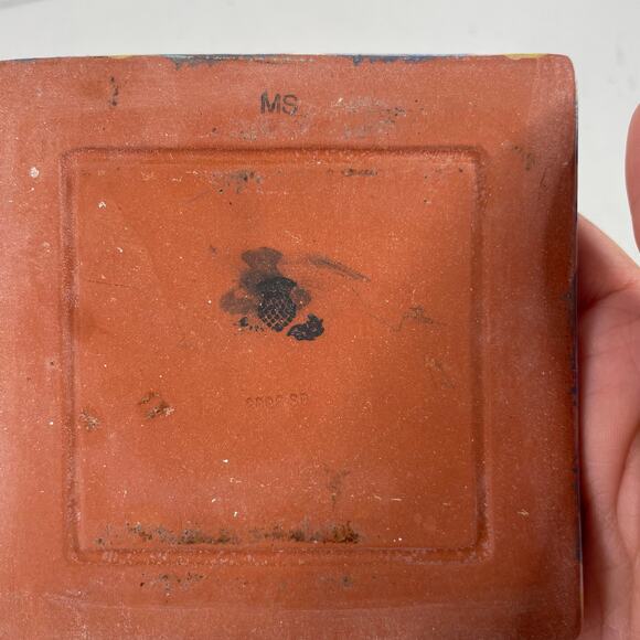 Mackenzie Childs 6X6 & 4X4 Aaslmeer Tiles Trivet Tulips Pastel Floral set of 2 - Picture 4 of 8